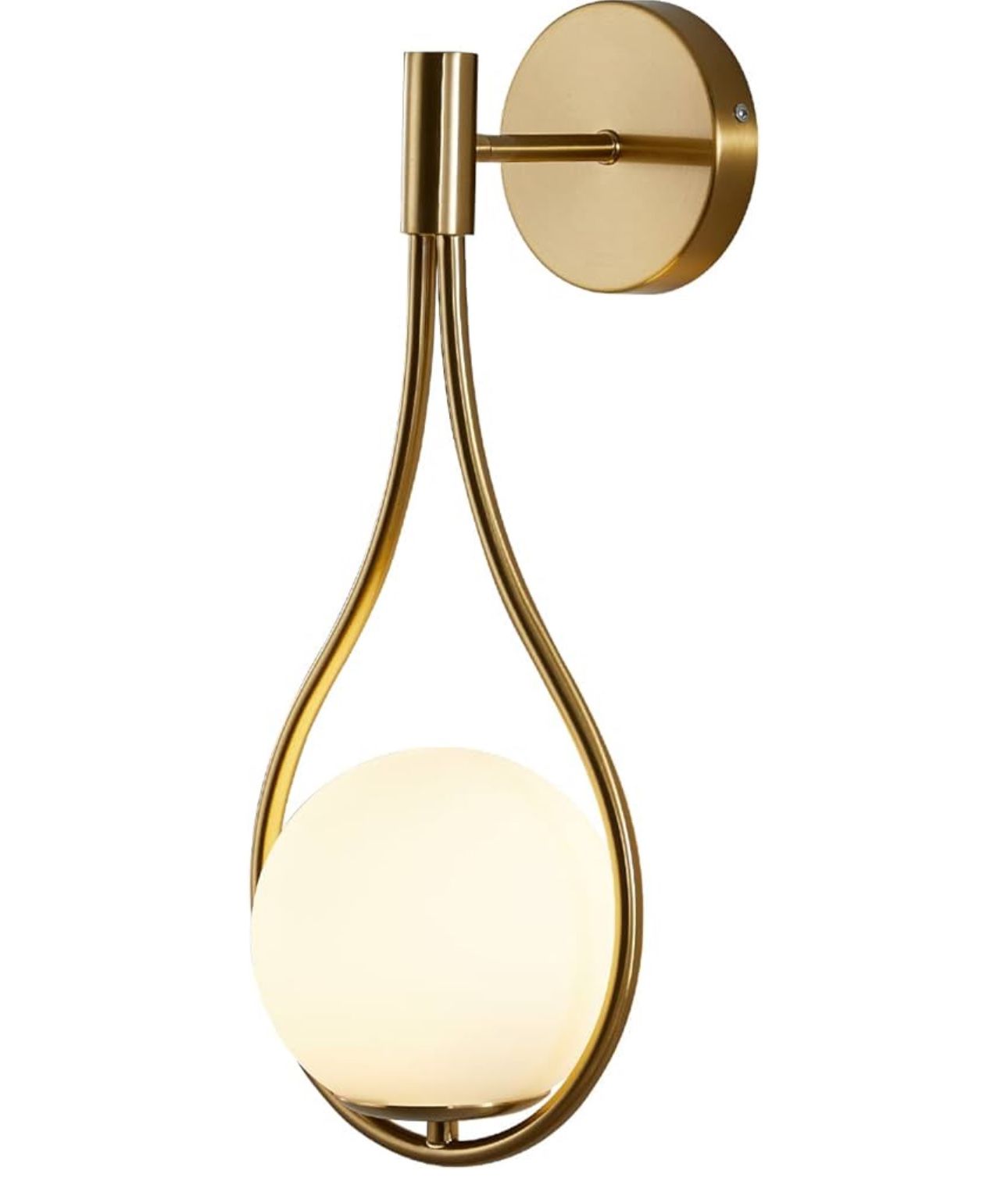 New KCO Lighting Wall Sconce Mid-Century Drop Design Wall Mounted Light Brushed Brass Wall Lamps