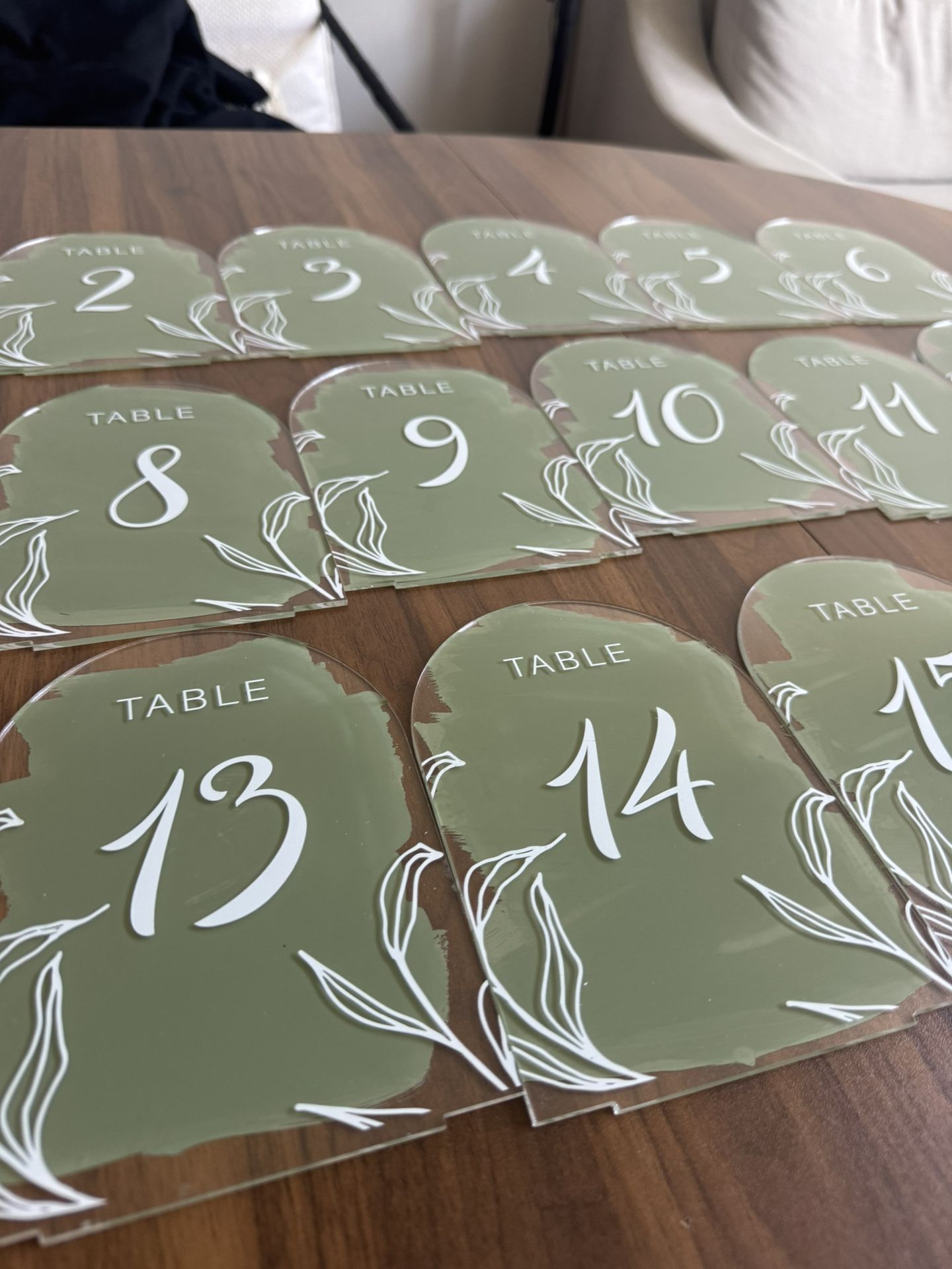 Acrylic Table Number Signs