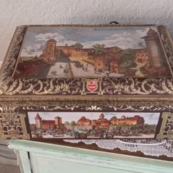 Vintage 90s E. Otto Schimdt Decorative Tin 17x12x7