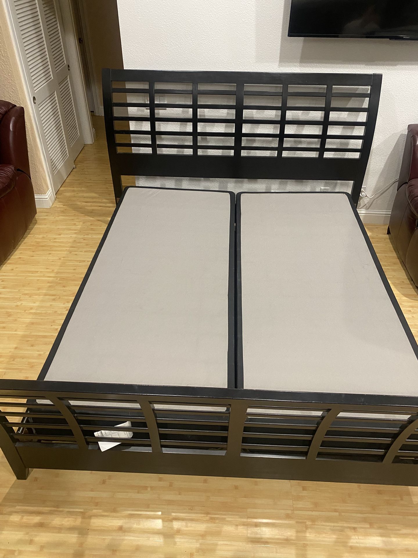 Cal King Bad Frame,box Spring And Mattress