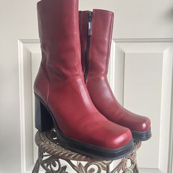Vintage Tommy Hilfiger Cherry Red Platform Boots