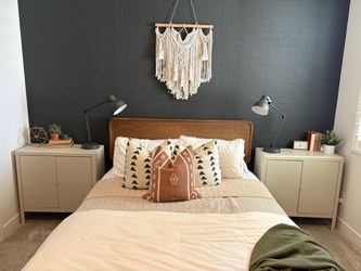 Two metal end table/ nightstands/cabinets