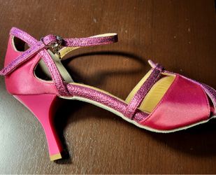 Hot pink Professional tango dancing shoes
