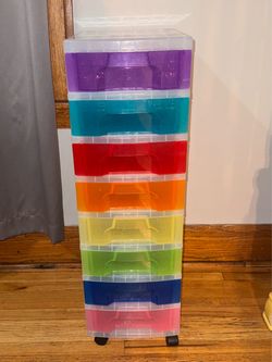 10-Drawer Rolling Plastic Storage Cart/Carrito de almacenamiento con ruedas y 10 cajones de plástico