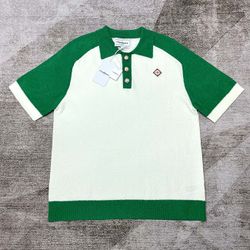 Casablanca Embroidered Knitted Polo Collar Short Sleeves 