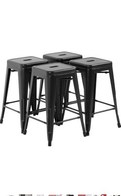 Used metal bar stools / black