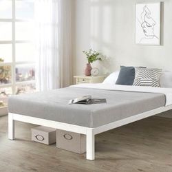Full size Titan C Heavy Duty Steel Platform Bed By Crown Comfort - White - Full  Upgrade your sleep setup with the Titan C Heavy Duty Steel 