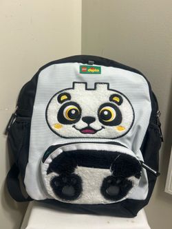 LEGO DUPLO Block Panda 12" Backpack - Black, New NO TAGS