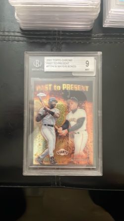 2001 Topps chrome pass to present Willie Mays Berry Bond