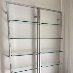 CB2 Tesso Bookshelves, Chrome  (Set of 2)
