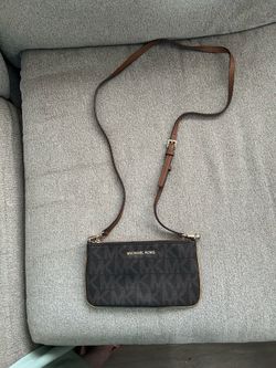 Michael Kors Monogrammed Brown Canvas Crossbody Purse