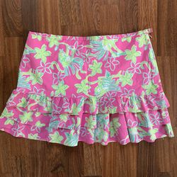 Vintage Lilly Pulitzer Women’s Ladie’s Monkey Print Pink Green Skirt Adult Sz. 6