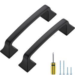30 Pack Kitchen Cabinet Handles 3-3/4 Inch Hole Center Black