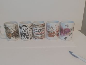 Halloween Mugs Set Of 5 $10
