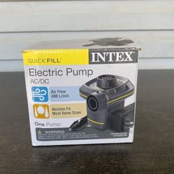 Intex Quick-Fill AC/DC Electric Air Pump, 110-120V AC/12V DC, Indoor and Vehicle