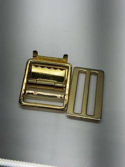 US Military Brass Belt Buckle Set Clasp Slide Loop Stamped US