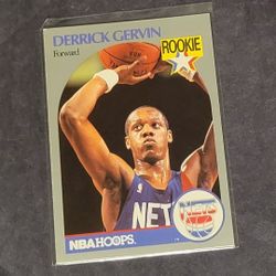 Derrick Gervin Rookie NBA HOOPS 1990 Basketball Trading Card #196
