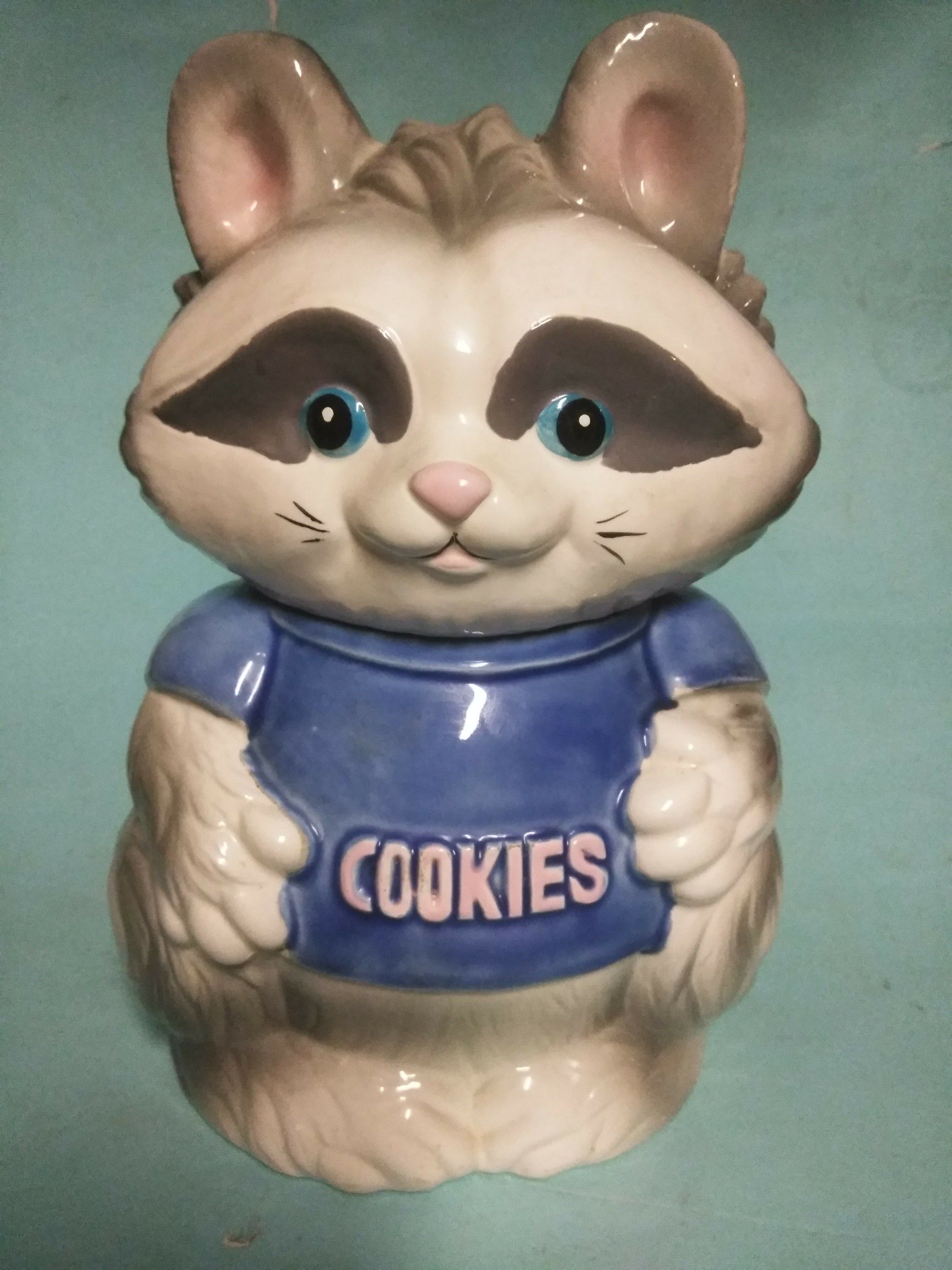 Raccoon Cookie Jar.. ceramic