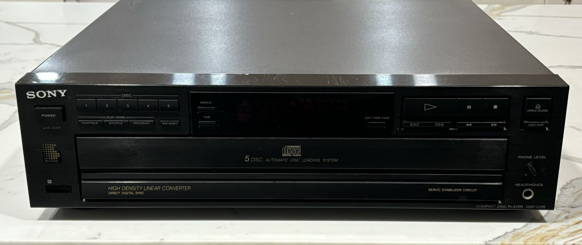 SONY 5 DISC COMPACT DISC PLAYER CD CHANGER CDP-C315