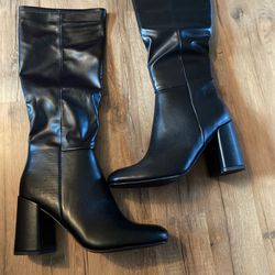 Madden Girl Women's Winslow Block-Heel Stretch Dress Boots Size 8.5