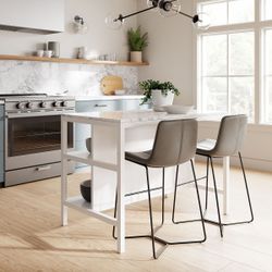 West Elm - Frame Kitchen Console - White Marble