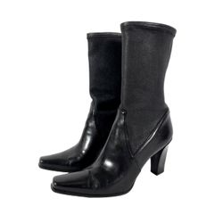 Stuart Weitzman Clinger Stretch Leather Booties Black Size 5.5
