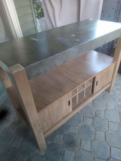 SUDDEN MOVE** NEED IT GONE ASAP**Solid Wood Kitchen Island / Bar Console with Stone Top. $45