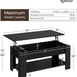 😀 Yaheetech Wooden Coffee Table, Lift Top Coffee Table with Large Hidden Storage Shelf, Lift Tabletop Dining Tables for Living Room, Home Small Space