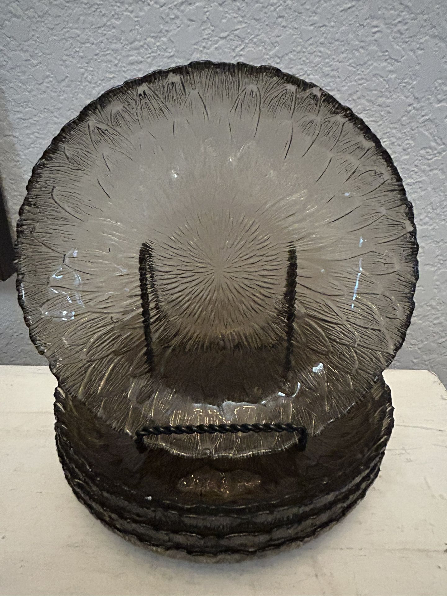 Vintage Brown Glass Salad Bowls, Set Of 5