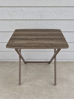 Folding Table with Wood-Look Top