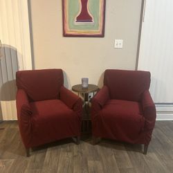 Two Chairs With Cover Slips For Sale