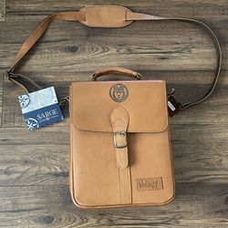 SARGE The Original Two Bottle WHISKEY Cowhide LEATHER Tote In SADDLE Tan 🔥🔥