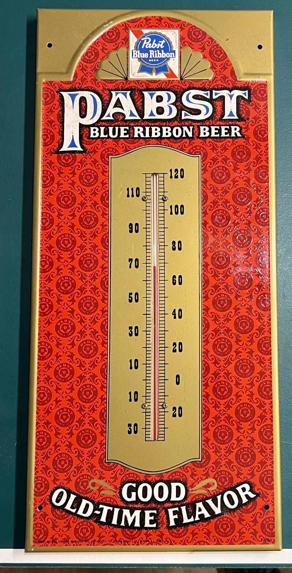 Vintage Pabst Blue Ribbon Thermometer