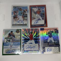 5 Card Autograph Baseball Lot
