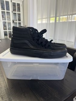 Men’s Vans Black Canvas And Leather Shoes 9.5