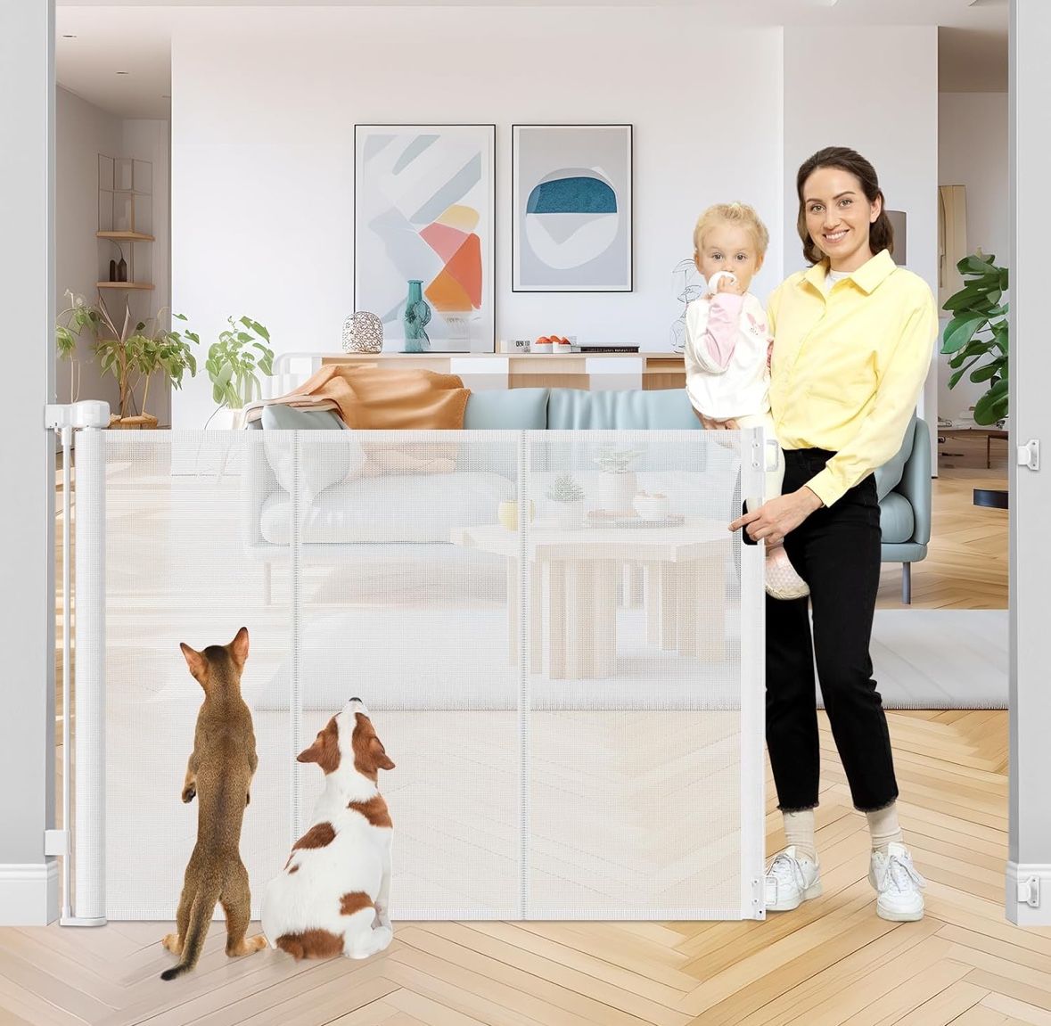 42 Inch Extra Tall Retractable Baby Gates