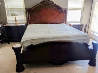 King Size Ornate Wood Bed Frame