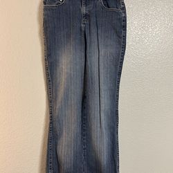 Women’s lee Riders blue pinstriped boot cut denim jeans size 8 M