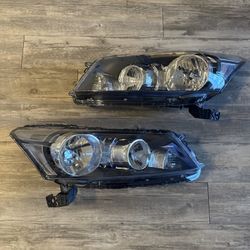 Pair Left+Right Black Housing Clear Corner Headlight Lamp fit 08-12 Honda Accord