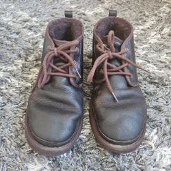 MEN UGG NEUMEL LEATHER CHINA TEA BROWN SHEEPSKIN CHUKKA ANKLE BOOTS  Size 10