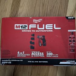 M12 FUEL 12-Volt Lithium-Ion Brushless Cordless 4-in-1 Installation 3/8 in. Drill Driver Kit with 4-Tool Heads