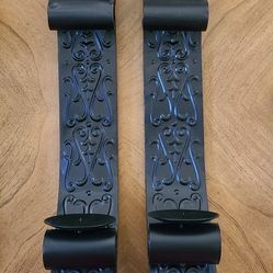 Large Black 24" Scroll Candle Holders