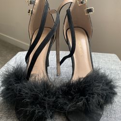 Feathery Sandal Heels