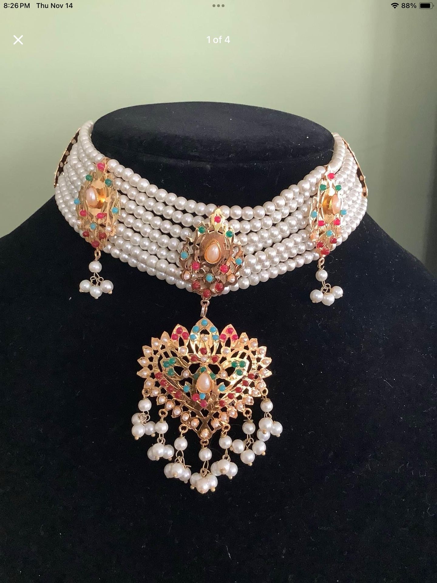 Brand New Gold Plated Choker Set With Tika and Juhmer