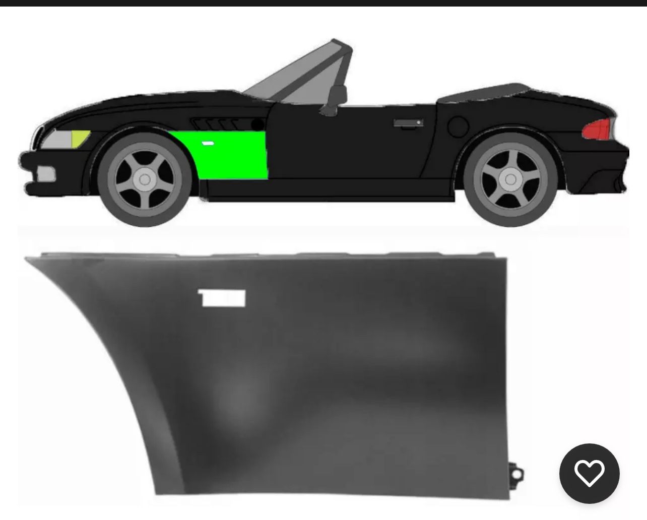 1999 BMW Z3 Driver Side Fender