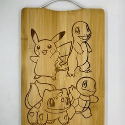 Pokemon laser engraved bamboo high quality cuttingboard