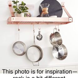 Pot Rack Copper Wall Mounted