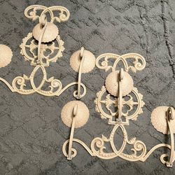 2 Matching Wall Sconces - Holds 3 Candles