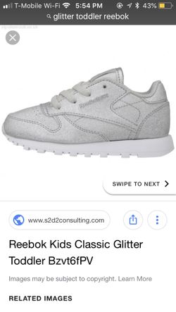 Toddler glitter grey reebox size 10