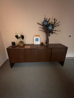 Table with drawers and cabinets